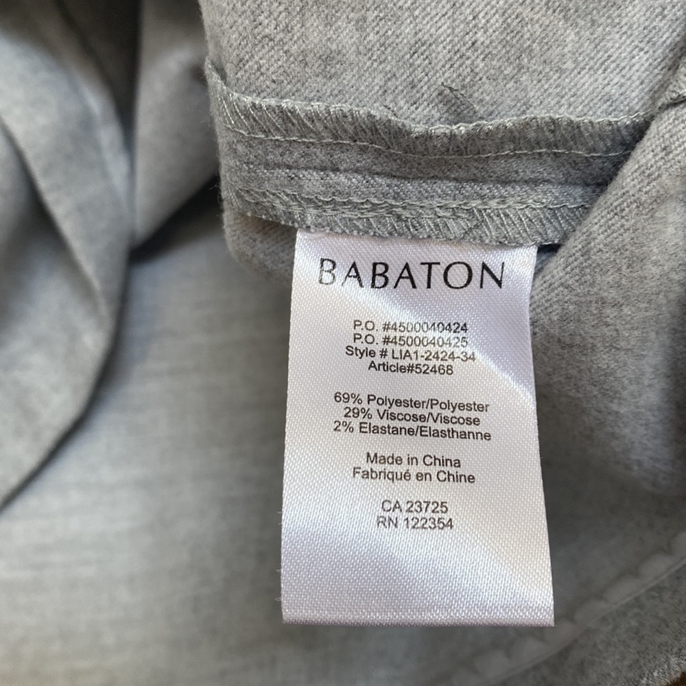 ❗️SOLD❗️ARITZIA Babaton Blair Grey Mock Neck Flannel Blouse Top Size L - Picture 9 of 9